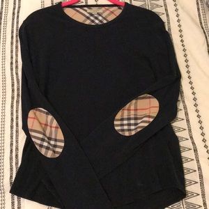 Authentic Burberry Top w/ elbow pads EUC